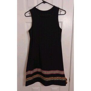 Women's Black Sleeveless Dress Banded XS